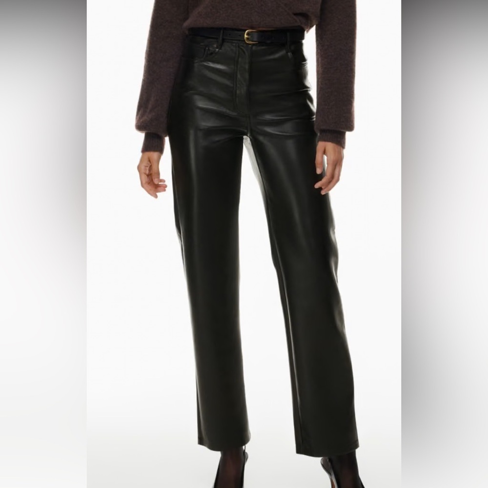 Aritzia Wilfred Black Leather Pant